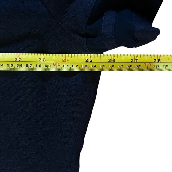 Jessica Howard Navy Blue Button Up Linen Dress Sz 20 Preppy Taillored Academia - Picture 9 of 14